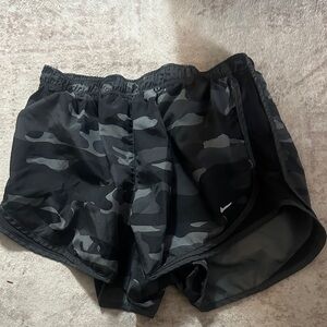 Nike Black and Gray Camo Athletic Shorts